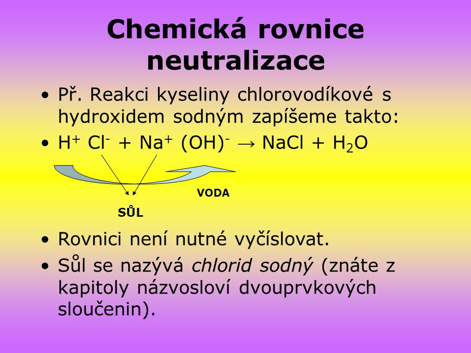 Neutralizace Vznik solí ppt stáhnout